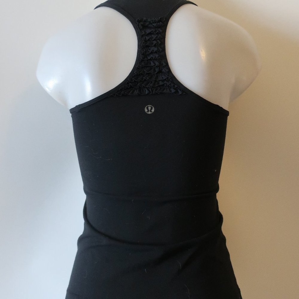 LULULEMON BLACK RUFFLE CINCH BACK TANK TOP 4 - Picture 6 of 7